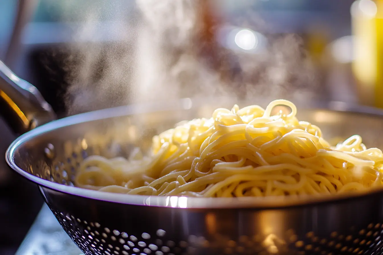 The right way to drain pasta for pasta salad.