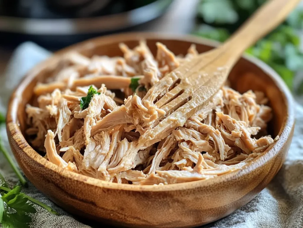 Shredded Chicken Ready for Tacos or Sandwiches