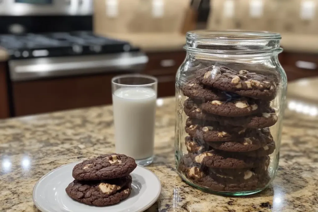 Storing double chunk chocolate cookies properly