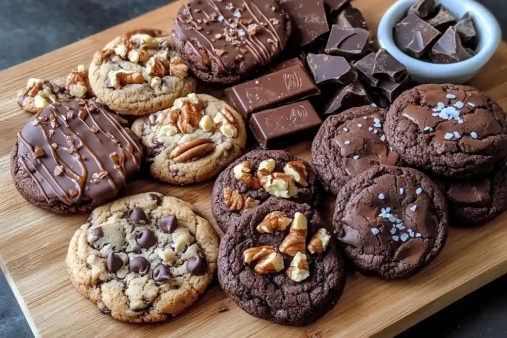 Creative double chunk chocolate cookie variations