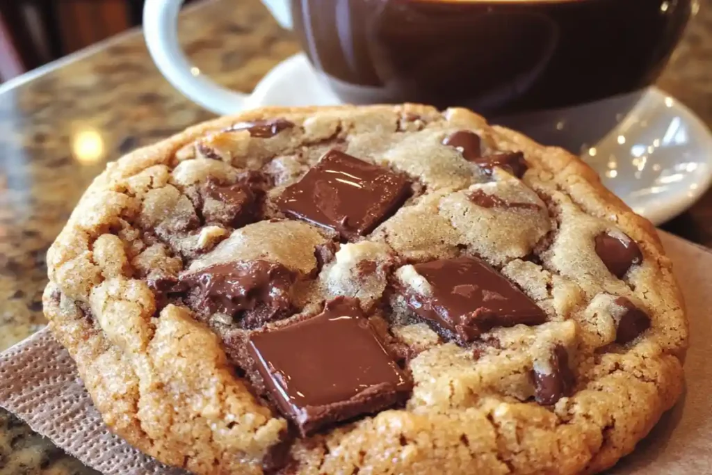 Double chunky chocolate cookie with melted chocolate inside