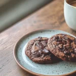 Delicious double chunk chocolate cookie for breakfast